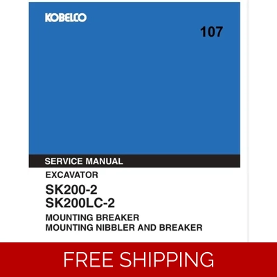 KOBELCO SK200-2 , SK200LC-2 NIBBLER & BREAKER MOUNTING SERVICE MANUAL & PARTS CATALOG